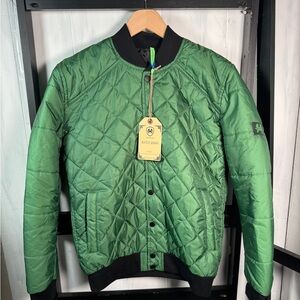 RNT23 Jeans Forest Green Quilted Puffer Jacket